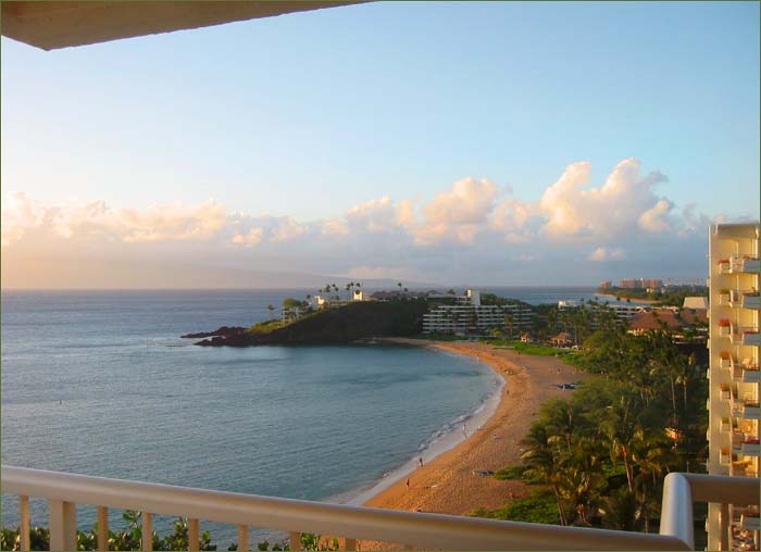 Unbelievable sunset on the white sand beaches of Hawaiian.